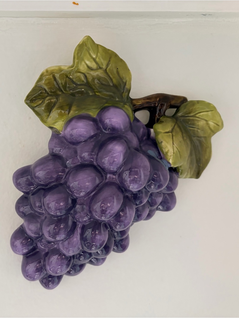 Vintage Home Interiors Purple Grape Wall Plaque HOMCO Kitchen Decor
